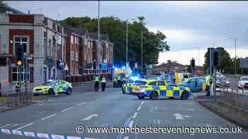 Cordon in place in Harpurhey after police van involved in crash