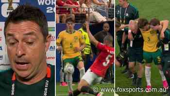 Aussies fume over ref act as Roos coach erupts at brtual tackle that left young gun on crutches