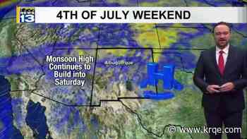 Hot and mostly dry conditions continue for the Fourth of July weekend in New Mexico