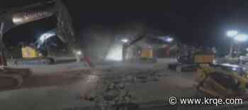 VIDEO: NMDOT crews demolish Montgomery bridge in Albuquerque