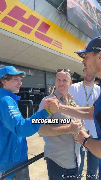 They meet once again! 🤜🤛 #F1 #MaxVerstappen #KimiAntonelli