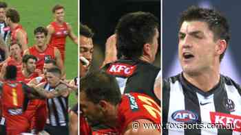 Brutal hit on much-loved star spurs Pies home after melee madness, explosive all-in brawl