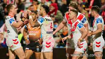 Tigers’ finals hopes fade after Koroisau injured in defeat to Dragons