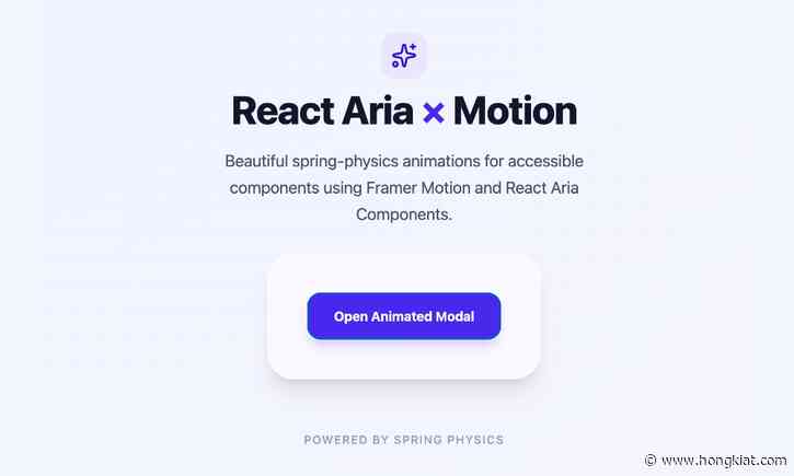 How to Add Animation on React Aria Components