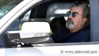 Feeling blue! Bruised Tom Selleck feasts on McDonald's just after gym visit as fears grow about actor's grim new look