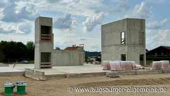 Moderne Kunst im Fuchstal? Nein, das ist der Rohbau der neuen Kita