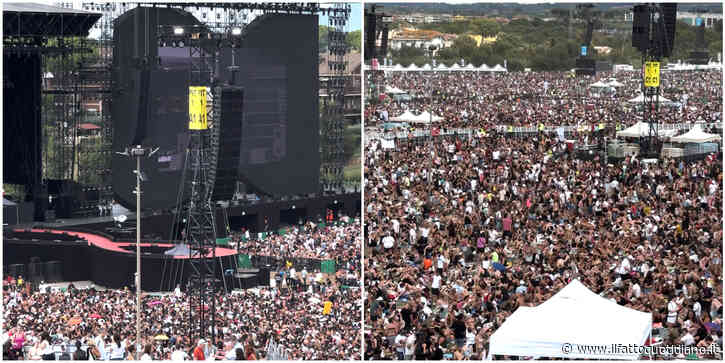 Ultimo, ecco il fiume dei 250mila fan a Tor Vergata: la panoramica completa sopra e sotto il palco