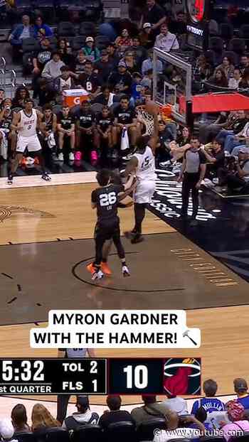 Myron Gardner rocks the rim with the big one hand jam!