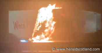 Watch: Burning lorry disrupts traffic on busy motorway