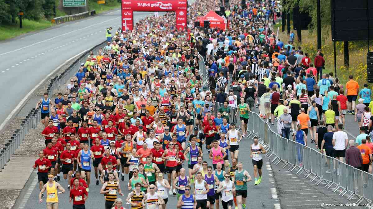 Sunday road closures across Newcastle city centre as 13,000 runners take on Great North 10k