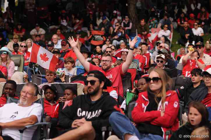 PHOTOS: Sea of red and white as 100s gather for World Cup watch party in Chilliwack