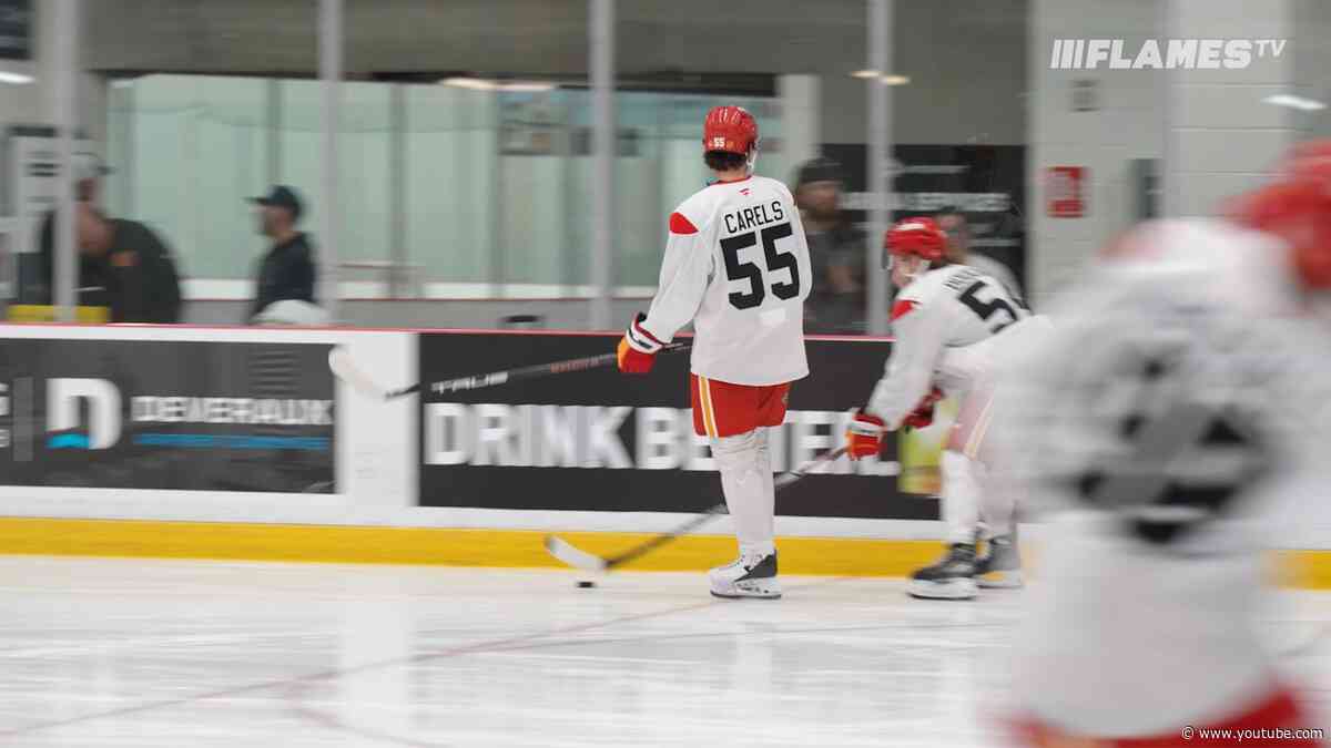 Carson Carels mic'd up for the Snowy Cup | Calgary Flames Development Camp