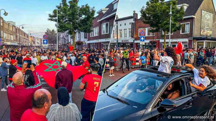 Fans massaal de straat op na winst Marokko op het WK