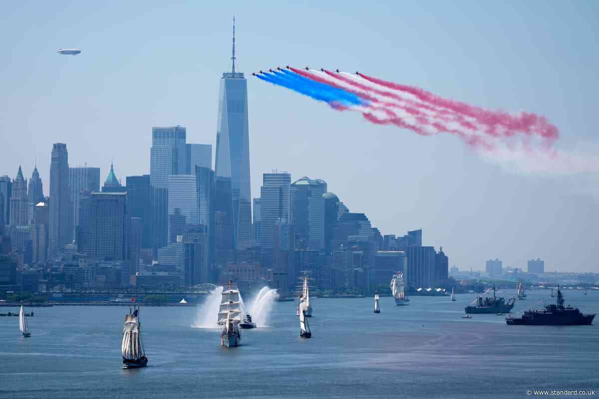 RAF flying aces paint the sky red, white and blue for America’s 250th birthday