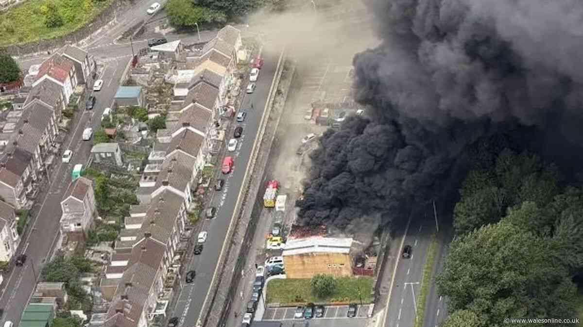 Huge fire breaks out in Swansea with smoke seen for miles around