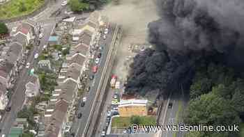 Huge fire breaks out in Swansea with smoke seen for miles around