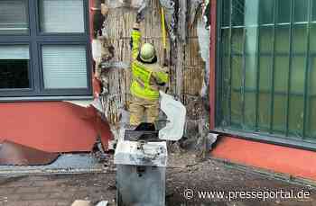 FW-GLA: Verpuffung an Gasgrill - Eine schwer verletzte Person und Fassadenbrand bei Gewerbebetrieb