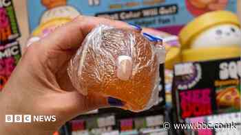Squishy toy with a fake nail among hundreds of seized counterfeits