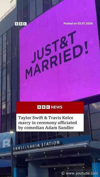 Taylor Swift and Travis Kelce wed at New York's Madison Square Garden, rep confirms. #BBCNews