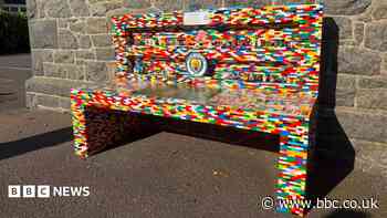 Life-size Lego bench built in memory of boy