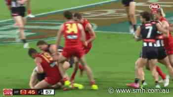 No ban for ump contact, but players cop hefty fines; Questions remain over time missing from Blues v Tigers