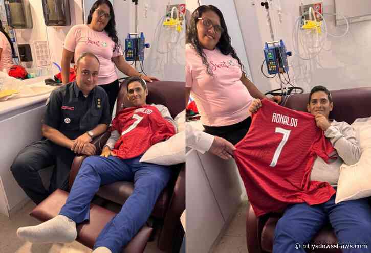 Embajador de Portugal entregó camiseta de Cristiano Ronaldo a Hernán Gil, el vigilante que sobrevivió a los terremotos