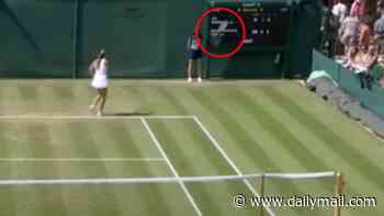 Teenage Wimbledon star is disqualified after mistakenly launching her racquet into the crowd