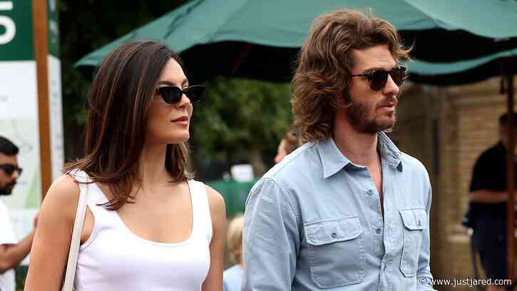 Andrew Garfield Sports Long Hair for Wimbledon Date with Girlfriend Monica Barbaro