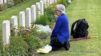 Army widow's emotional visit to her baby's grave after a devastating double loss