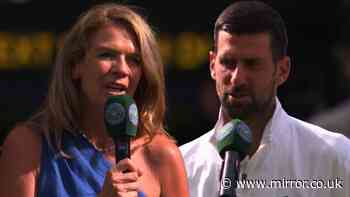 Novak Djokovic turns the tables on Annabel Croft at Wimbledon after nervous apology