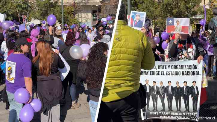 "¡El Nacional es nuestra lucha!": Cientos de ARMY protestan en Plaza Baquedano