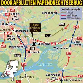 Proloog van afsluiting Papendrechtse brug begint 6 juli vanaf 7 uur met Baanhoekbrug