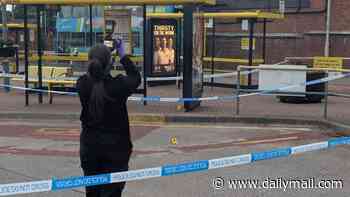 Hero 'wrestles knifeman to the ground and kicks weapon away' after brawl broke out at Merseyside bus station: Two rushed to hospital