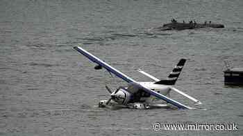 Eight people rescued after seaplane crashes into New York City river