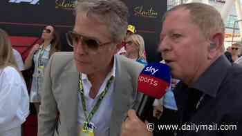 Martin Brundle cuts short a VERY awkward F1 interview with Hugh Grant - after Sky Sports reporter asked star about TV series 'I loved'... which he hadn't even appeared in