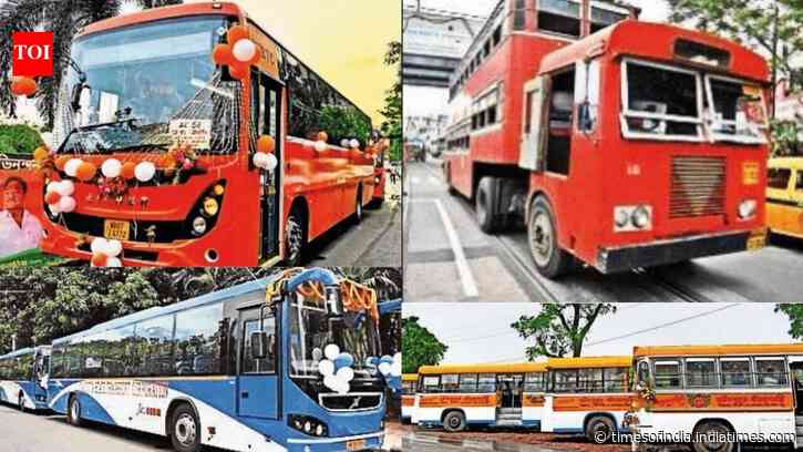 Red, blue, saffron: Buses in Bengal show changing colours of politics