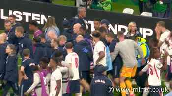 Jordan Henderson leaves on stretcher with oxygen after freak injury in England celebrations