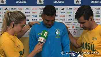 Casemiro breaks down in tears and admits 'we'll always be the ones who didn't win the World Cup' in interview after Brazil's crushing loss to Norway