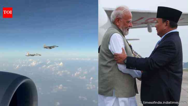 Watch: PM Modi escorted by fighter jets in Indonesia, welcomed by president Subianto at airport