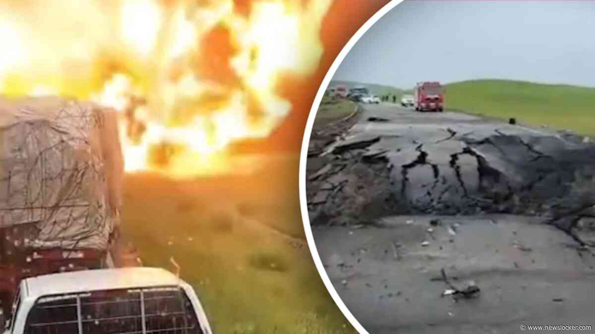 Vrachtwagen met chemische stoffen explodeert na crash