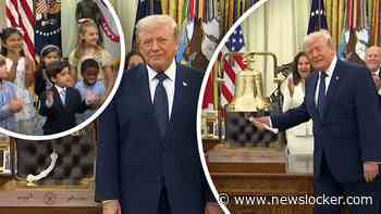 Donald Trump luidt openingsbel van de NYSE