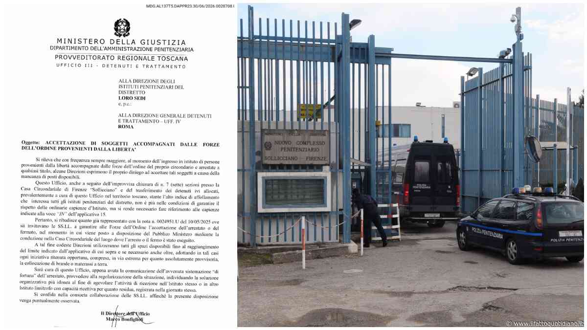 “Per i nuovi arrestati usate i materassi a terra”. Il Provveditorato Toscana ordina di violare la legge