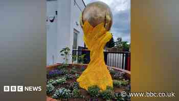 Yarn bombers 'amazed' by six-foot World Cup trophy
