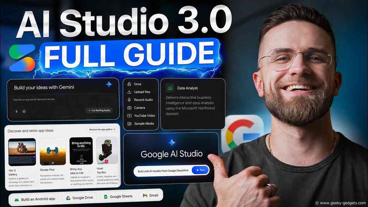 Google AI Studio 3.0 Builds Full-Stack Apps for Free