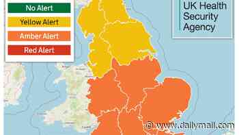 Heat health alerts are upgraded to Amber with temperatures set to rise above 30C for TEN days in a row as third heatwave of Britain's summer moves in