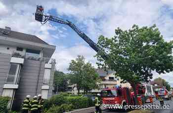 FW Hennef: Kellerbrand in Hennef: Feuerwehr rettet zwei Personen über Drehleiter