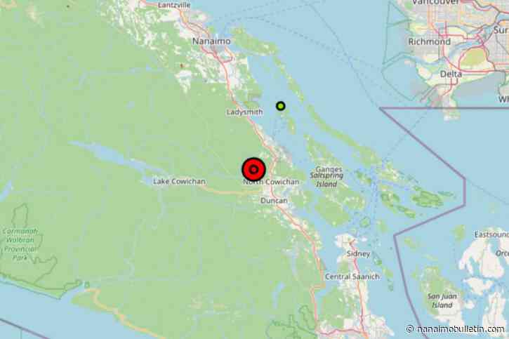 Wildfire burning on Mount Prevost in North Cowichan