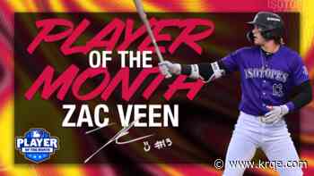 Isotopes' outfielder Zac Veen named PCL Player of the Month