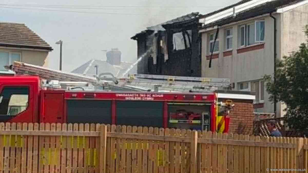 Homes ripped apart after 'explosion' and fire in Welsh village