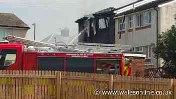 Homes ripped apart after 'explosion' and fire in Welsh village